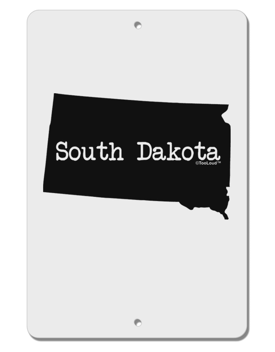 South Dakota - United States Shape Aluminum 8 x 12&#x22; Sign by TooLoud-TooLoud-White-Davson Sales