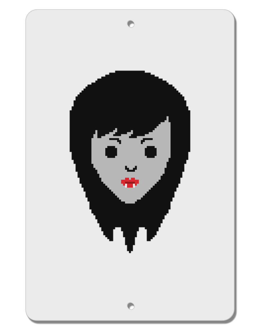 Cute Pixel Vampire Female Aluminum 8 x 12&#x22; Sign-TooLoud-White-Davson Sales