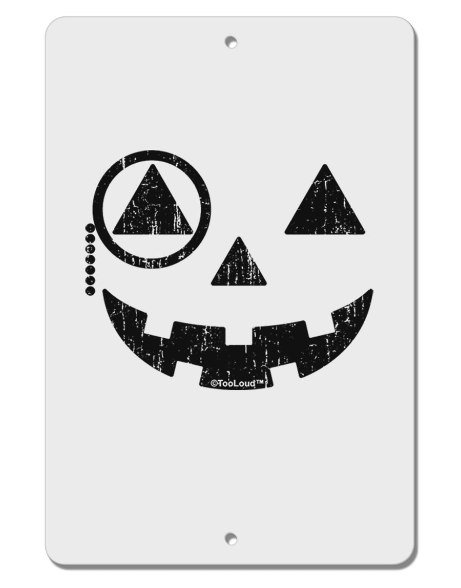 Monocle Jack-o-Lantern Distressed Aluminum 8 x 12&#x22; Sign-TooLoud-White-Davson Sales