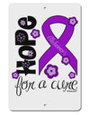 Hope for a Cure - Purple Ribbon Alzheimers Disease - Flowers Aluminum 8 x 12&#x22; Sign-TooLoud-White-Davson Sales