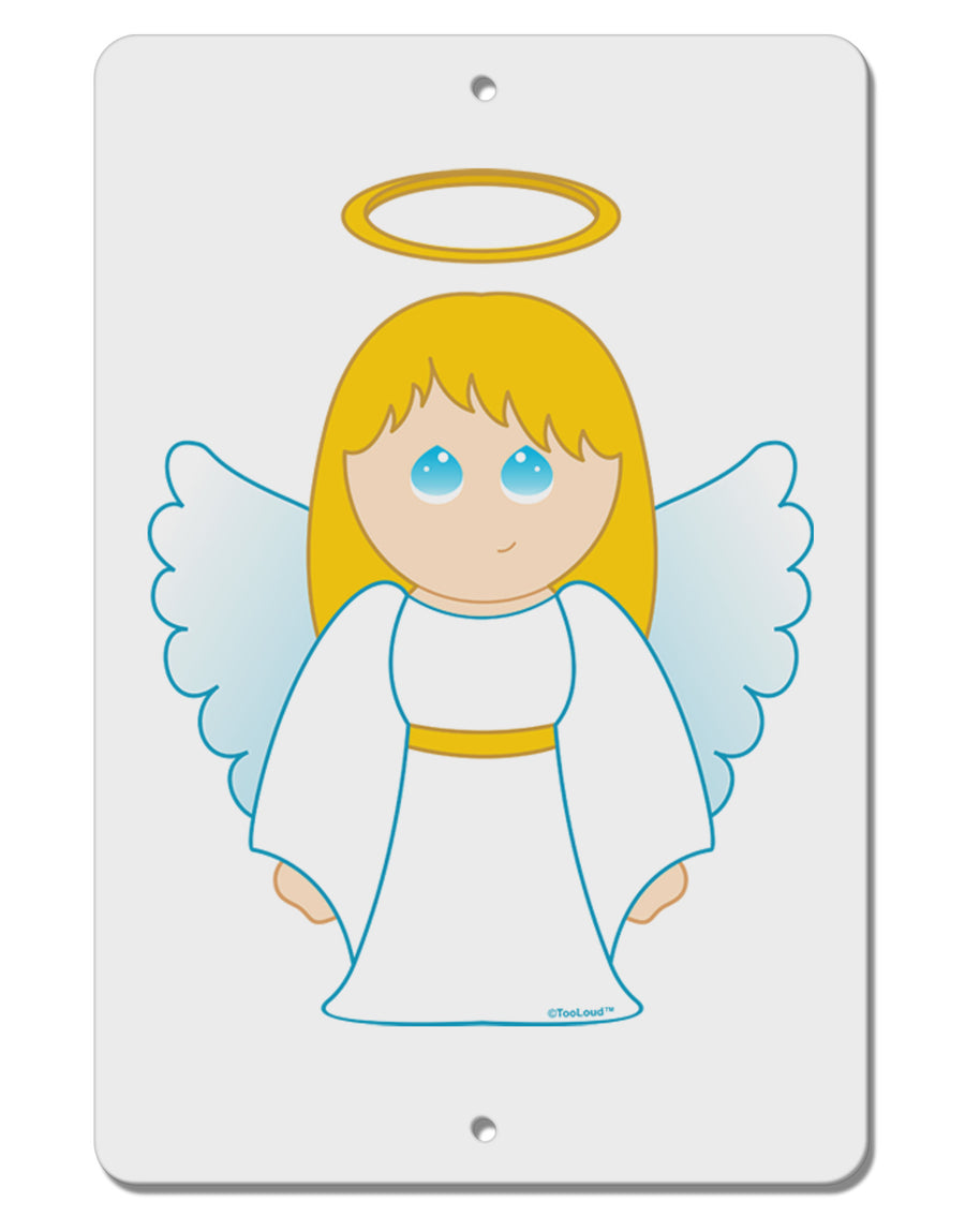 Cute Christmas Angel Girl Aluminum 8 x 12&#x22; Sign-TooLoud-White-Davson Sales