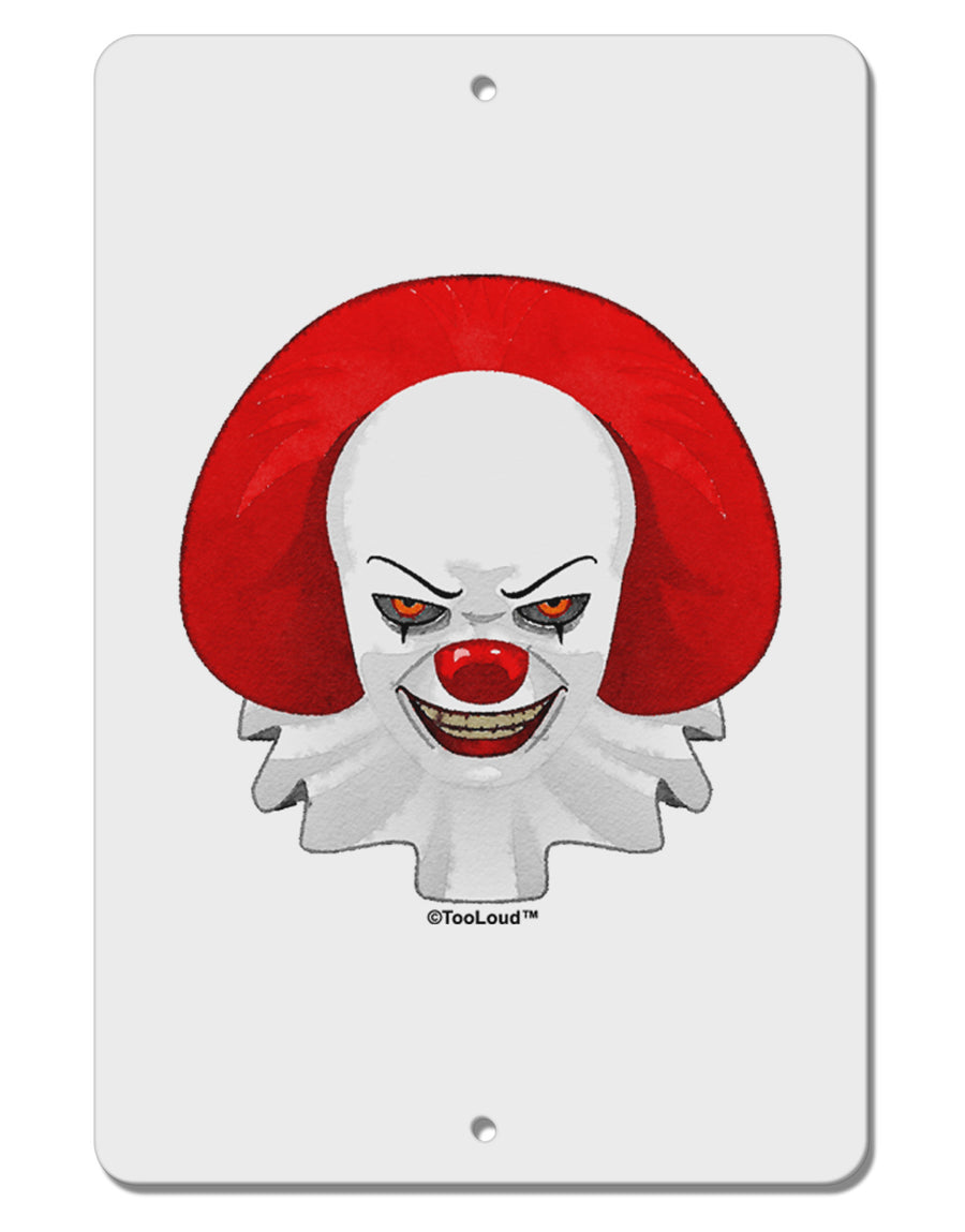 Scary Clown Watercolor Aluminum 8 x 12&#x22; Sign-TooLoud-White-Davson Sales