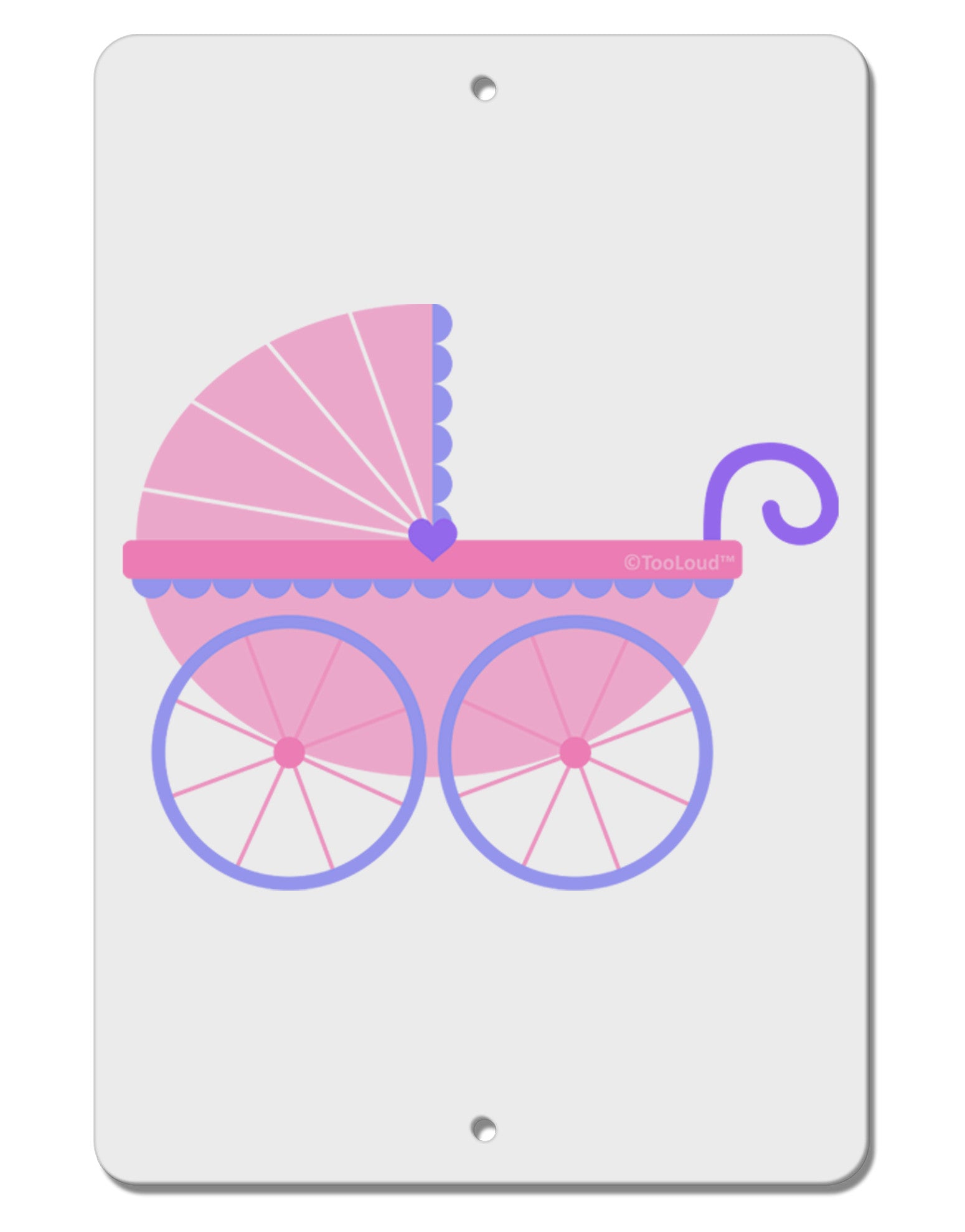 Baby Girl Carriage Aluminum 8 x 12&#x22; Sign-TooLoud-White-Davson Sales