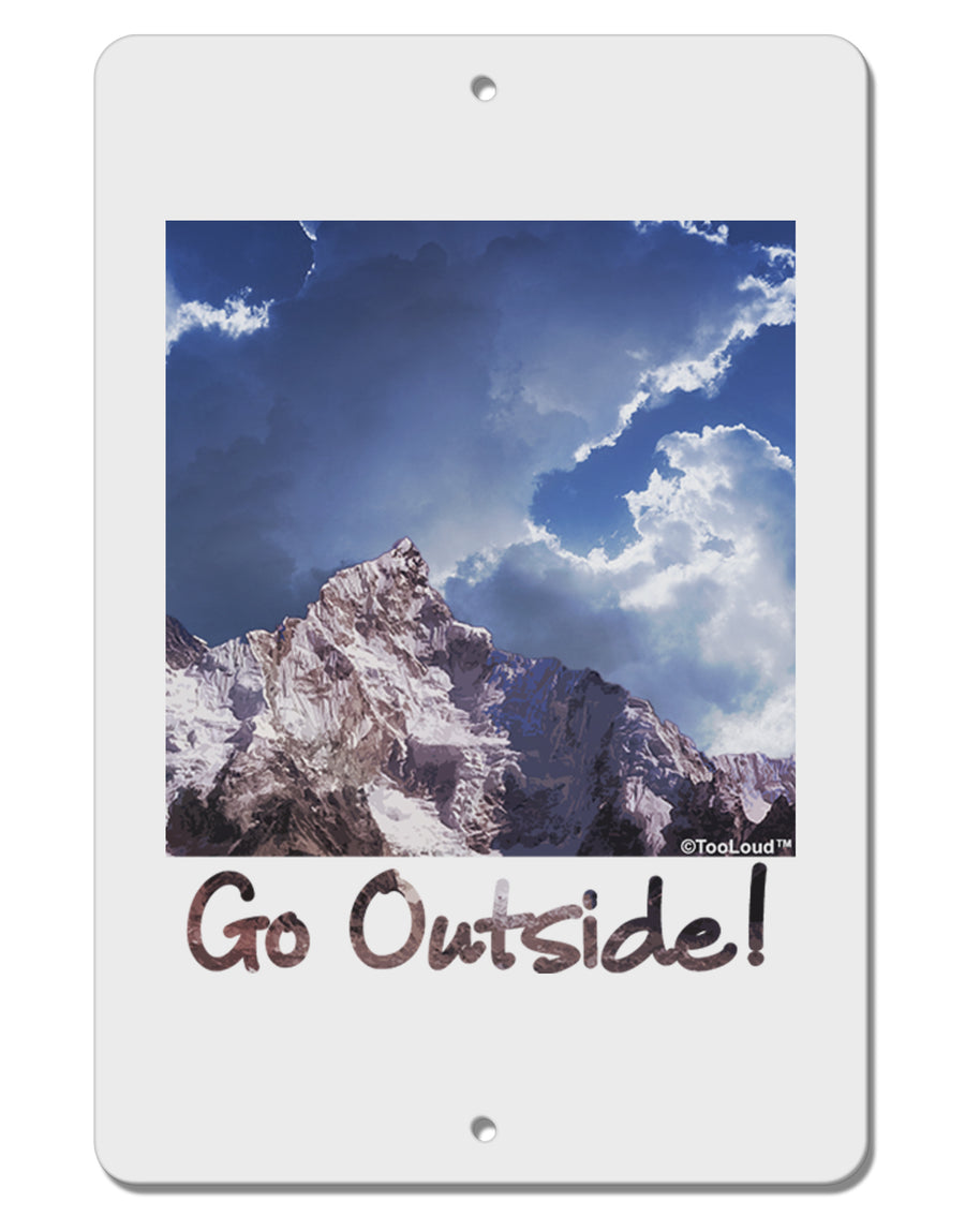 Go Outside Mountain Aluminum 8 x 12&#x22; Sign by TooLoud-TooLoud-White-Davson Sales