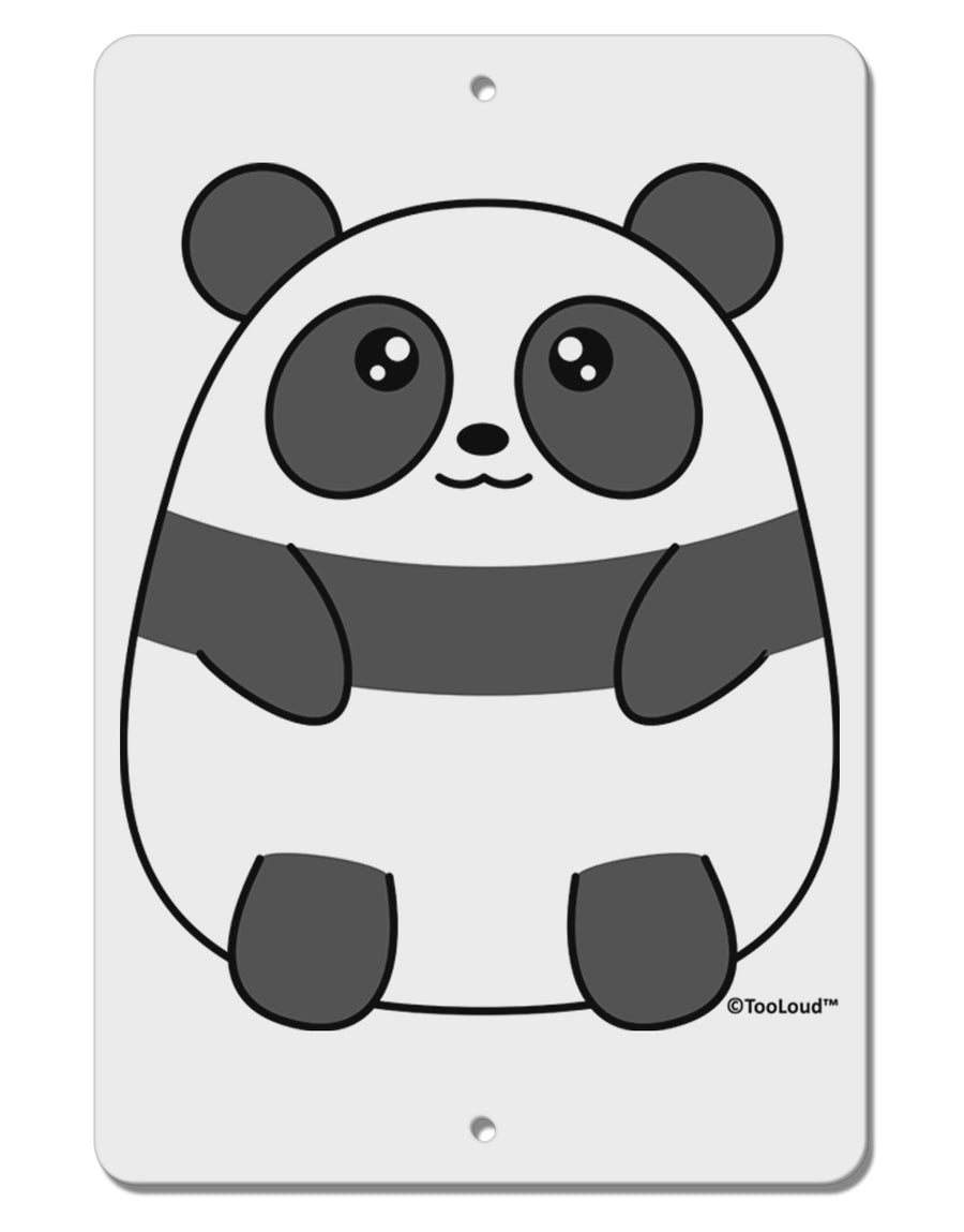 Cute Panda Bear Aluminum 8 x 12&#x22; Sign by TooLoud-TooLoud-White-Davson Sales