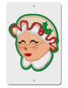 Cute Mrs Claus Face Faux Applique Aluminum 8 x 12&#x22; Sign-TooLoud-White-Davson Sales