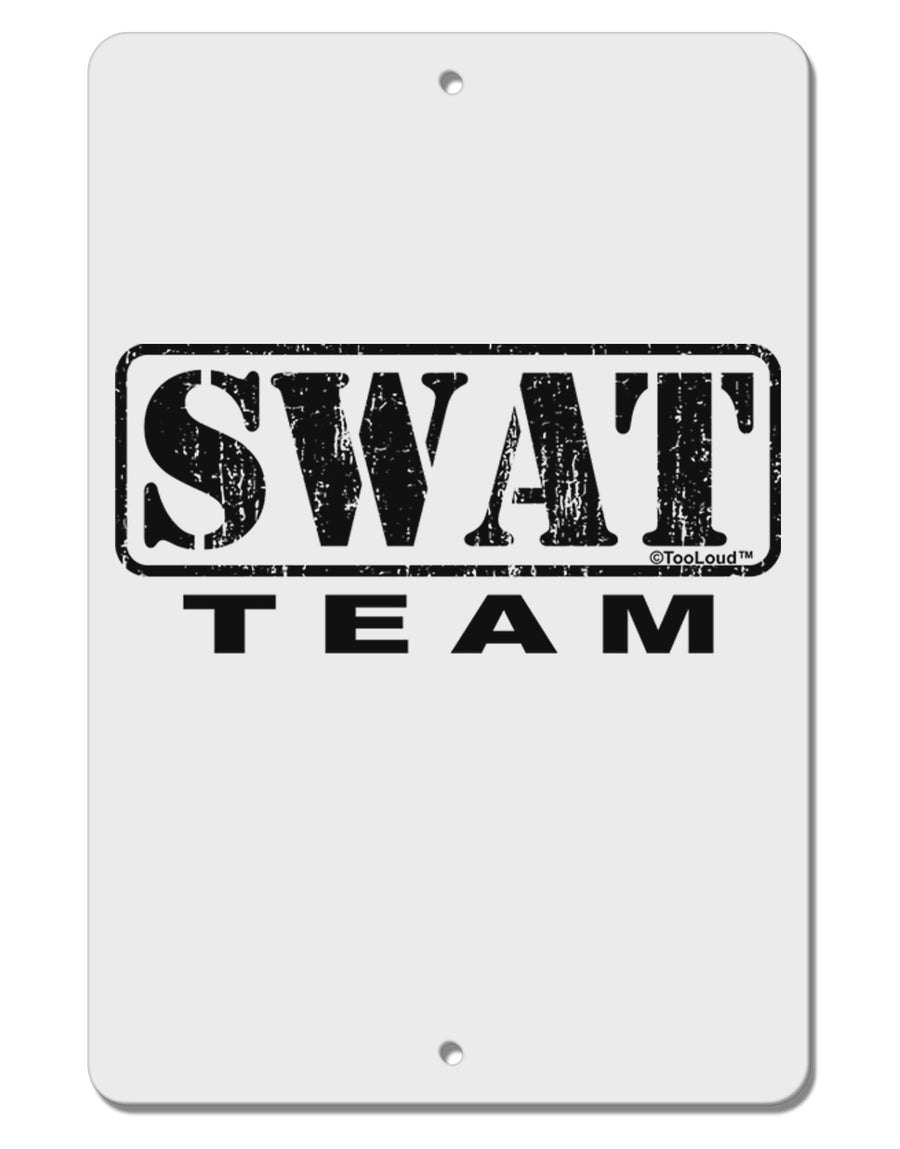 SWAT Team Logo - Distressed Aluminum 8 x 12&#x22; Sign by TooLoud-TooLoud-White-Davson Sales