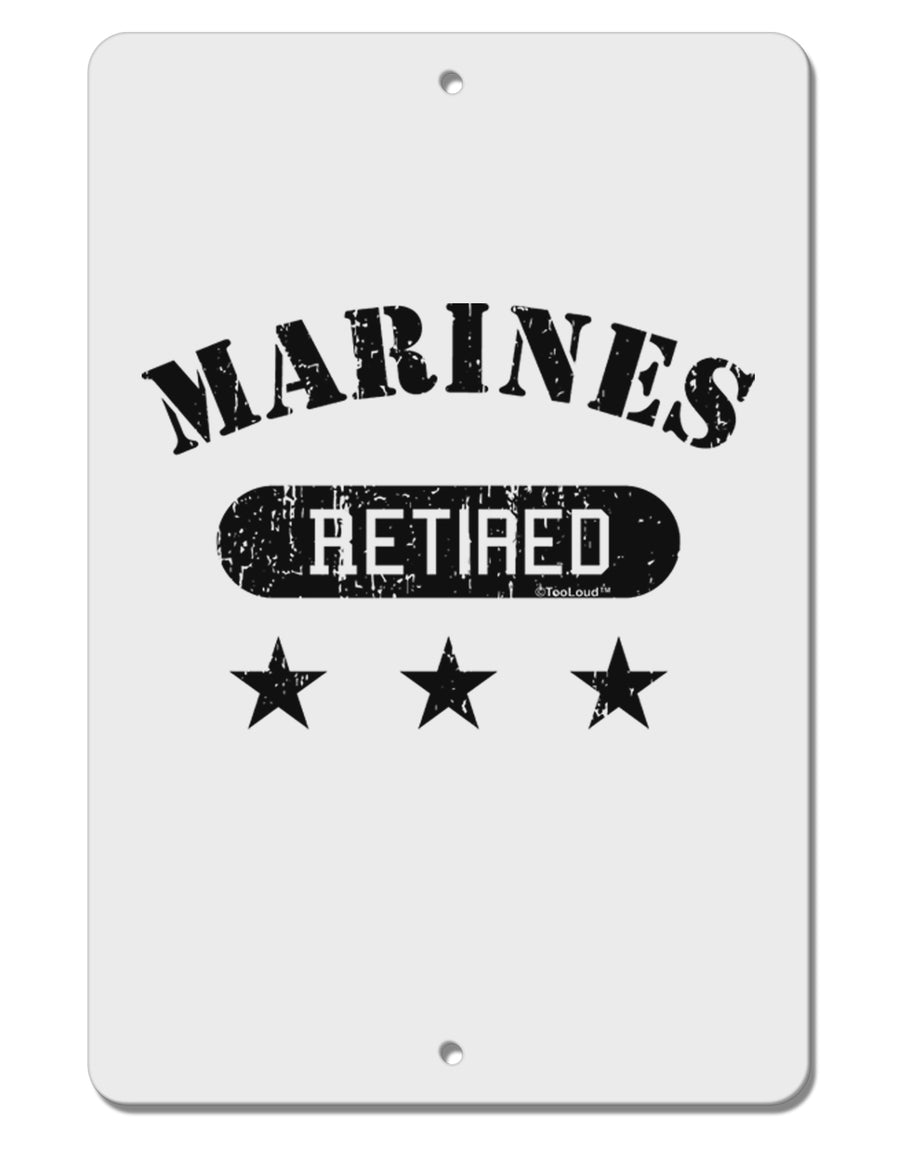 Retired Marines Aluminum 8 x 12&#x22; Sign by TooLoud-TooLoud-White-Davson Sales