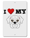 I Heart My - Cute Bulldog - White Aluminum 8 x 12&#x22; Sign by TooLoud-TooLoud-White-Davson Sales