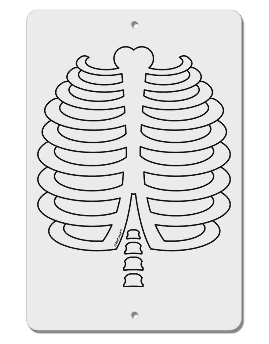 Skeleton Ribcage Halloween Aluminum 8 x 12&#x22; Sign-TooLoud-White-Davson Sales