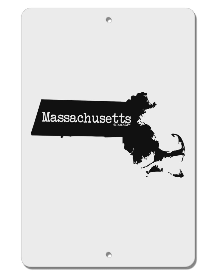 Massachusetts - United States Shape Aluminum 8 x 12&#x22; Sign-TooLoud-White-Davson Sales