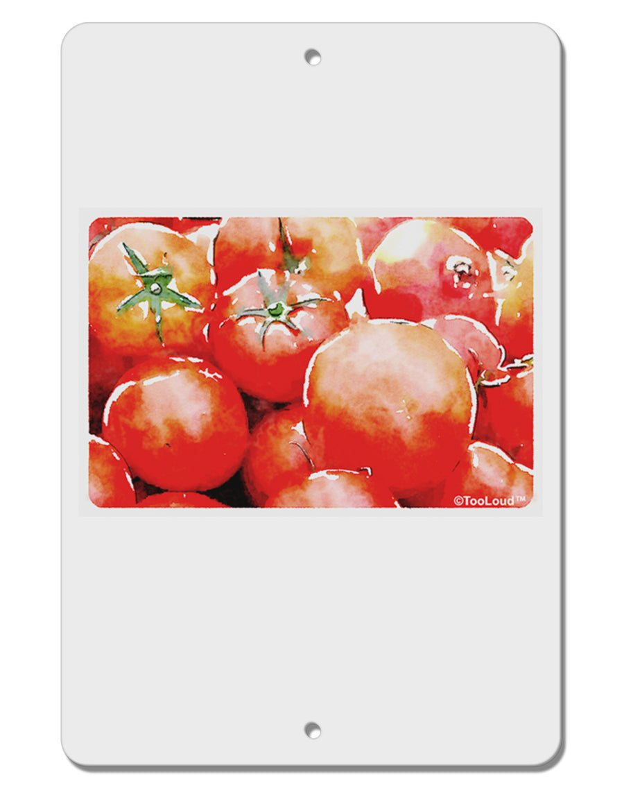 Watercolor Tomatoes Aluminum 8 x 12&#x22; Sign-TooLoud-White-Davson Sales