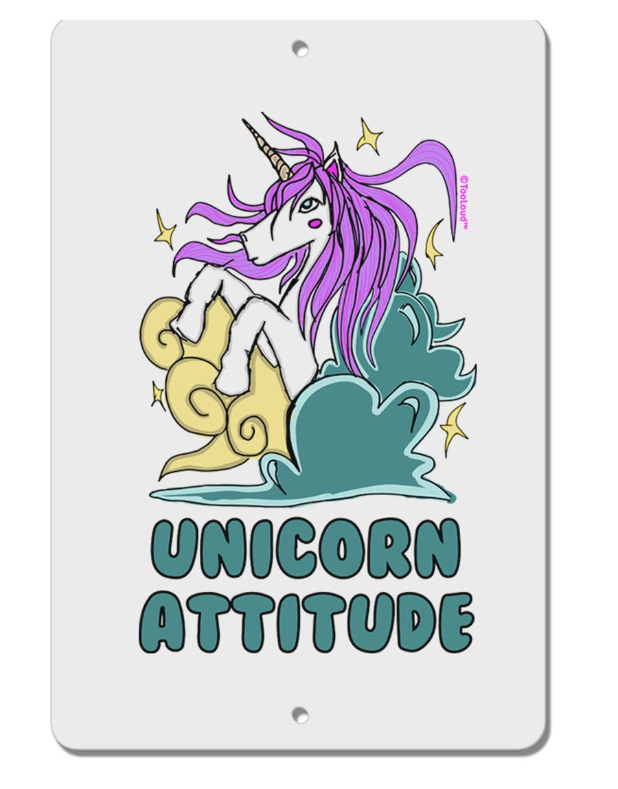 TooLoud Unicorn Attitude Aluminum 8 x 12 Inch Sign-Aluminum Sign-TooLoud-Davson Sales