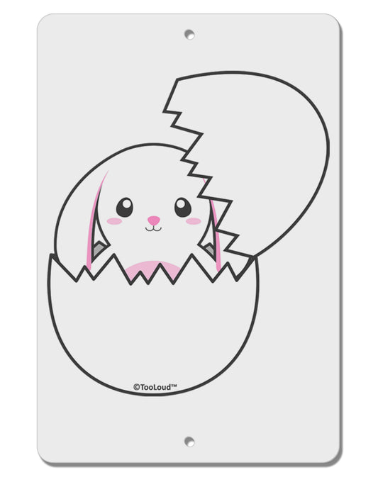 Cute Easter Bunny Hatching Aluminum 8 x 12&#x22; Sign by TooLoud-TooLoud-White-Davson Sales