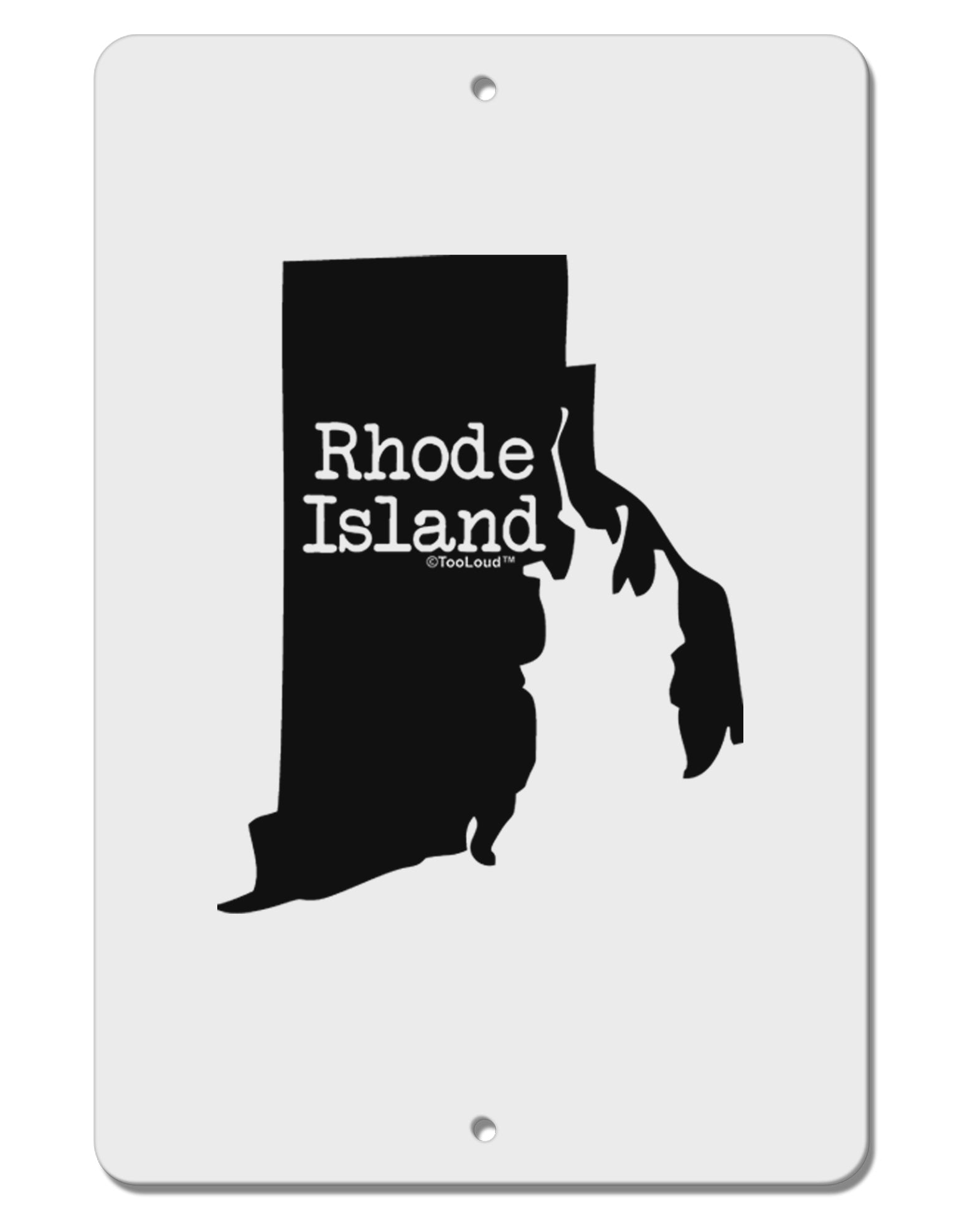 Rhode Island - United States Shape Aluminum 8 x 12&#x22; Sign by TooLoud-TooLoud-White-Davson Sales