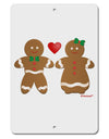 Gingerbread Man and Gingerbread Woman Couple Aluminum 8 x 12&#x22; Sign by TooLoud-TooLoud-White-Davson Sales