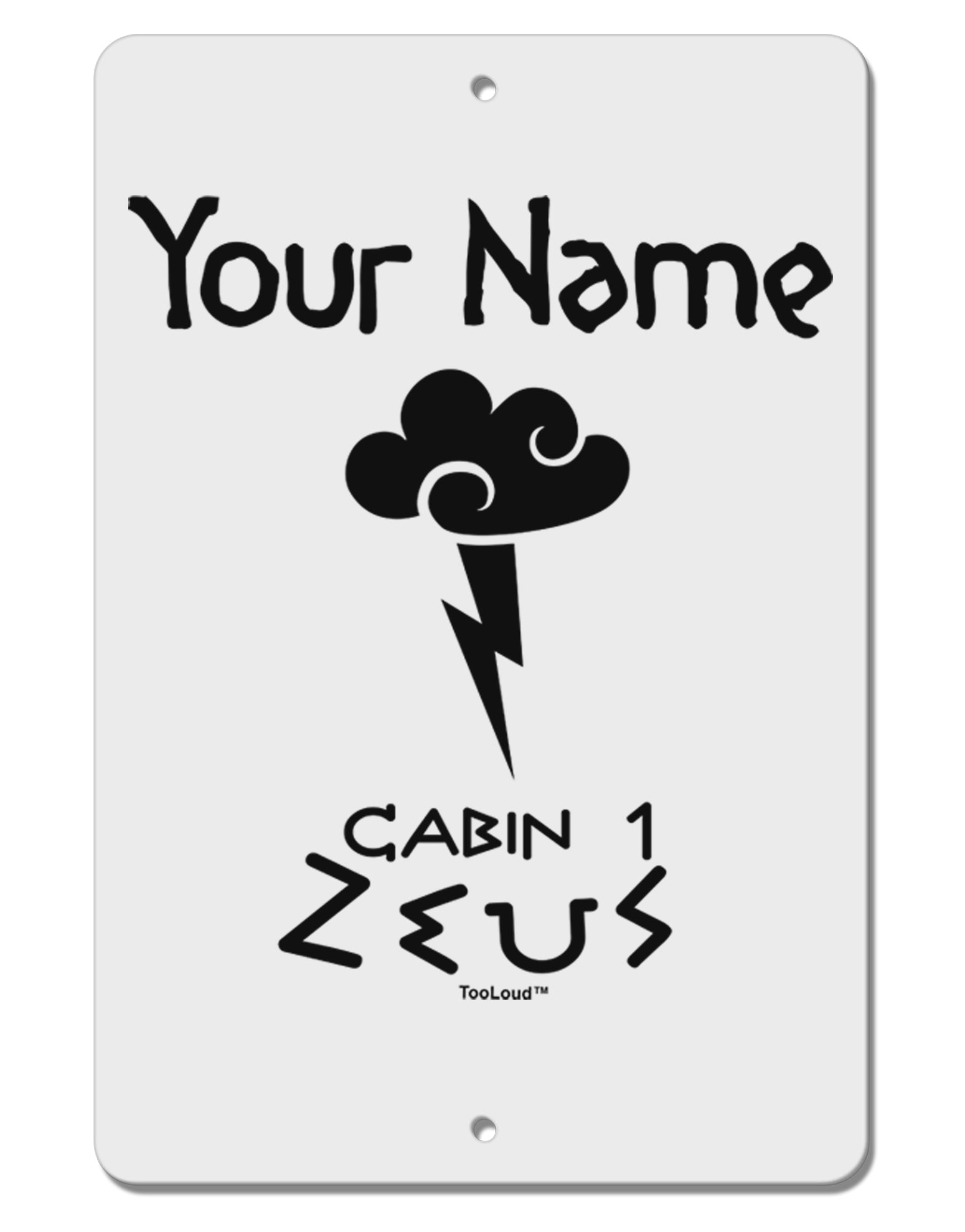 Personalized Cabin 1 Zeus Aluminum 8 x 12&#x22; Sign by TooLoud-TooLoud-White-Davson Sales