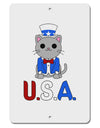 Patriotic Cat - USA Aluminum 8 x 12&#x22; Sign by TooLoud-TooLoud-White-Davson Sales