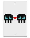 8-Bit Skull Love - Boy and Boy Aluminum 8 x 12&#x22; Sign-TooLoud-White-Davson Sales