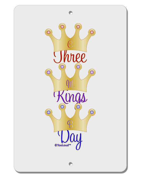 Three Kings Day - C M B Crowns Aluminum 8 x 12&#x22; Sign by TooLoud-TooLoud-White-Davson Sales