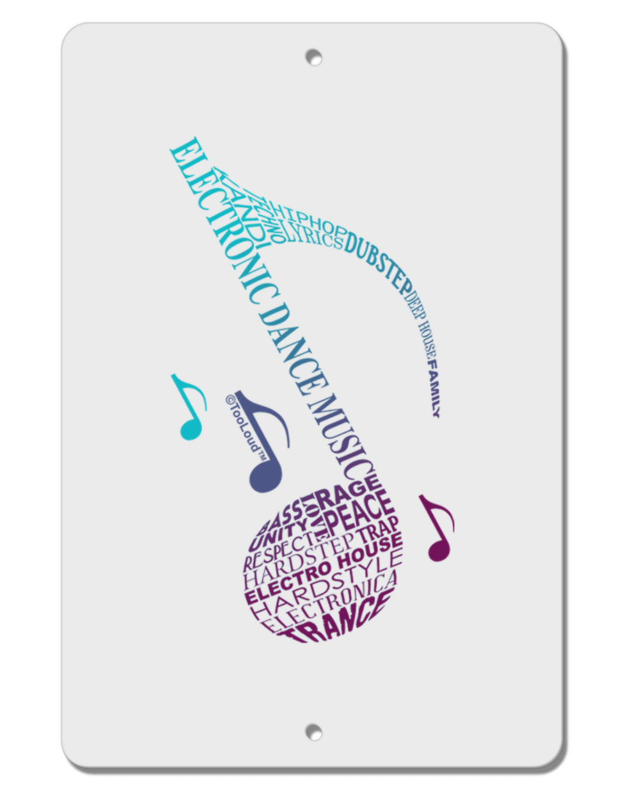 Music Note Typography Aluminum 8 x 12&#x22; Sign-TooLoud-White-Davson Sales