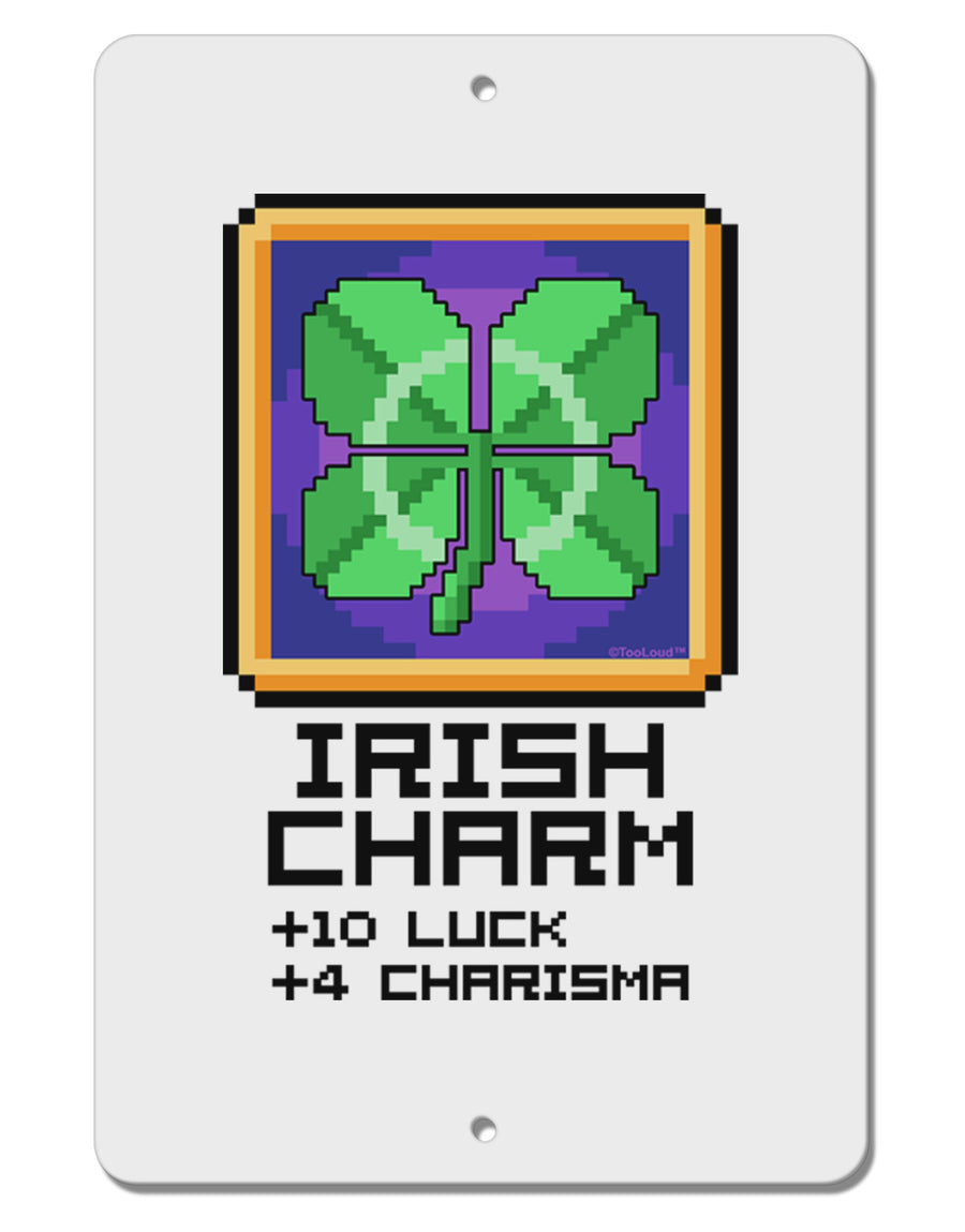 Pixel Irish Charm Item Aluminum 8 x 12&#x22; Sign-TooLoud-White-Davson Sales