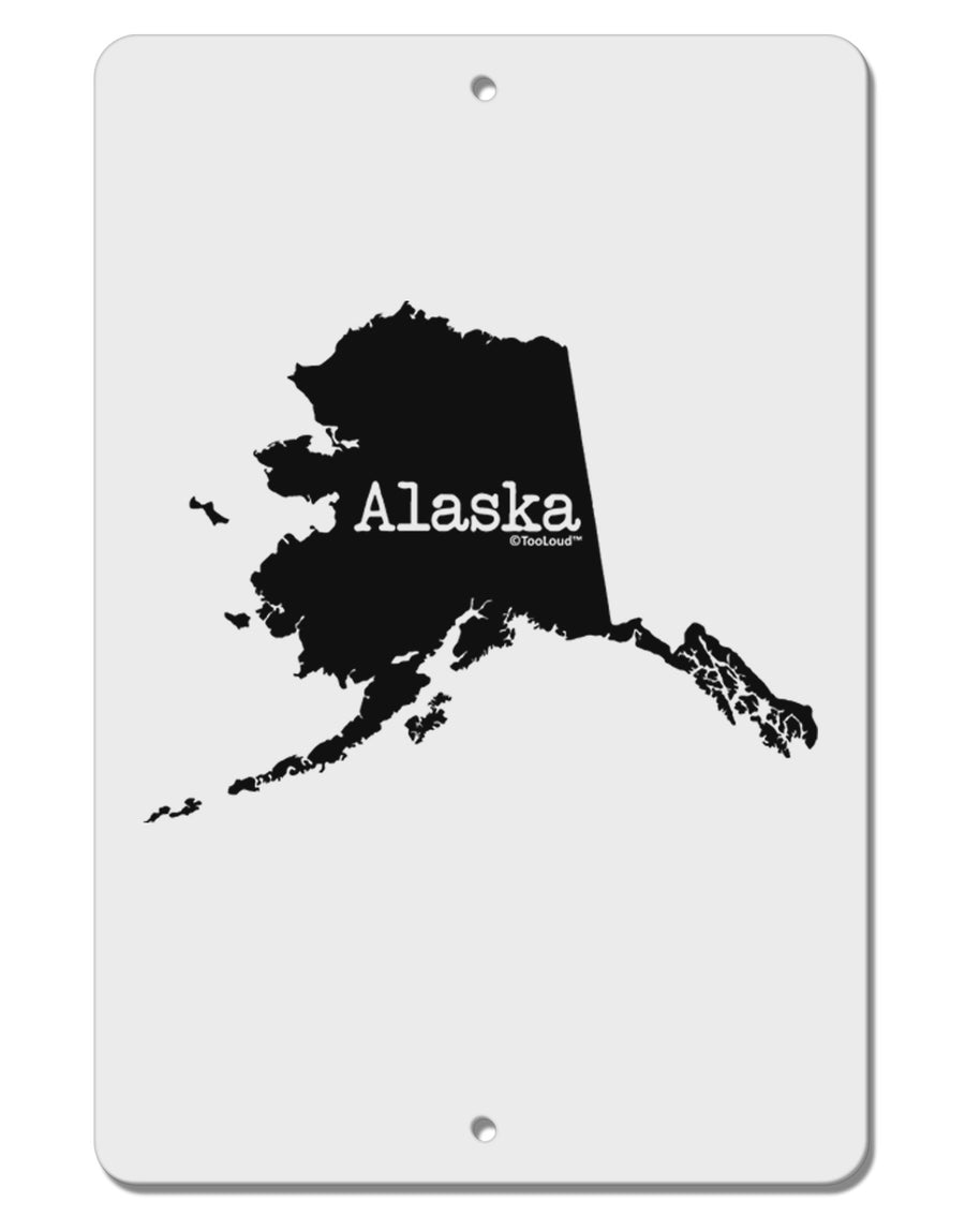 Alaska - United States Shape Aluminum 8 x 12&#x22; Sign-TooLoud-White-Davson Sales