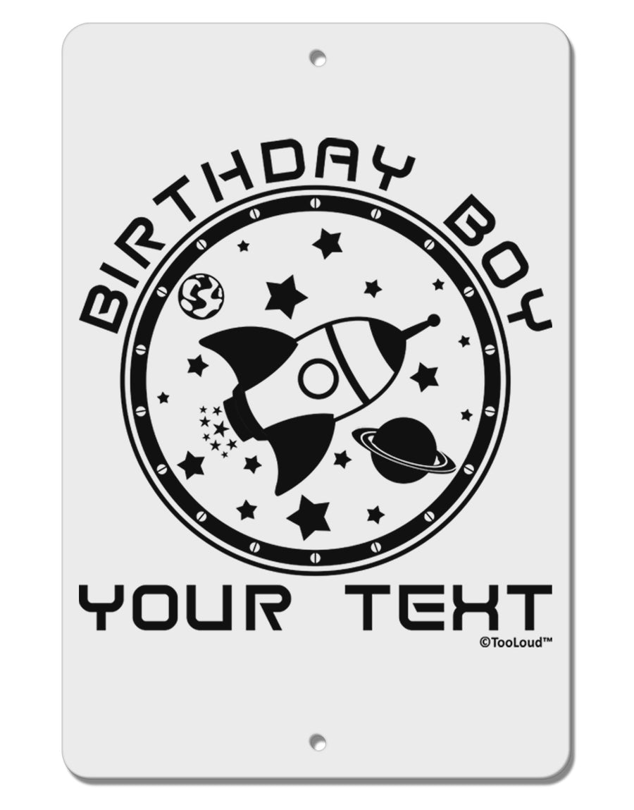 Personalized Birthday Boy Space with Customizable Name Aluminum 8 x 12&#x22; Sign-TooLoud-White-Davson Sales