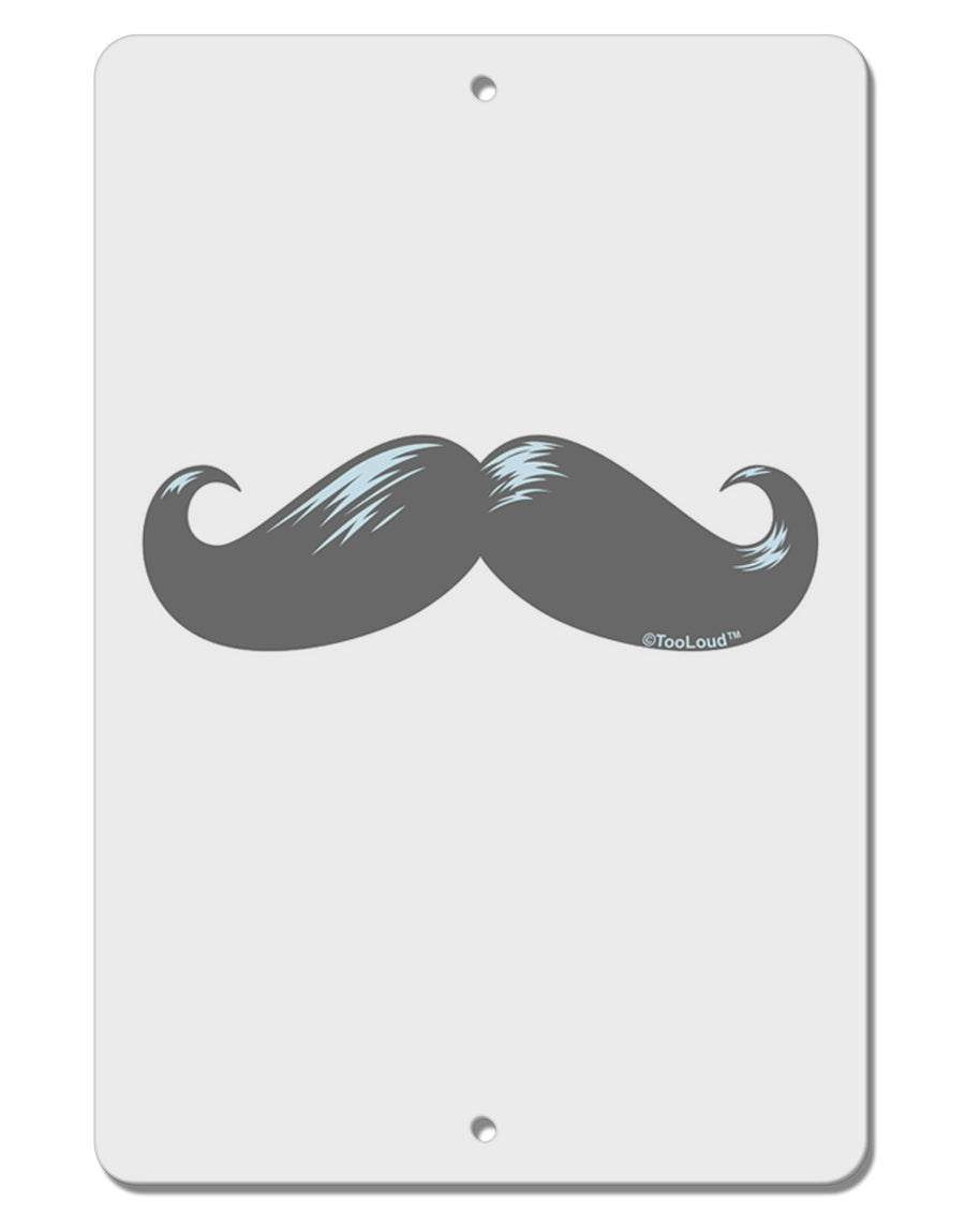 Big Gray Mustache Aluminum 8 x 12&#x22; Sign-TooLoud-White-Davson Sales