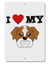 I Heart My - Cute Bulldog - Red Aluminum 8 x 12&#x22; Sign by TooLoud-TooLoud-White-Davson Sales