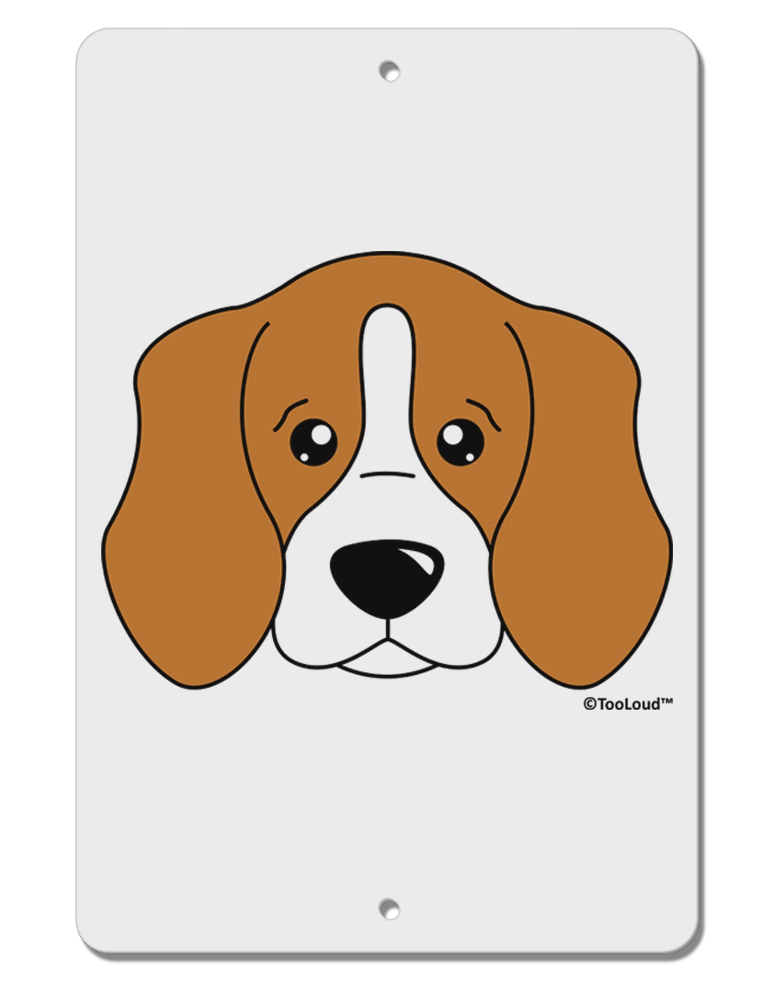 Cute Beagle Dog Aluminum 8 x 12&#x22; Sign by TooLoud-TooLoud-White-Davson Sales