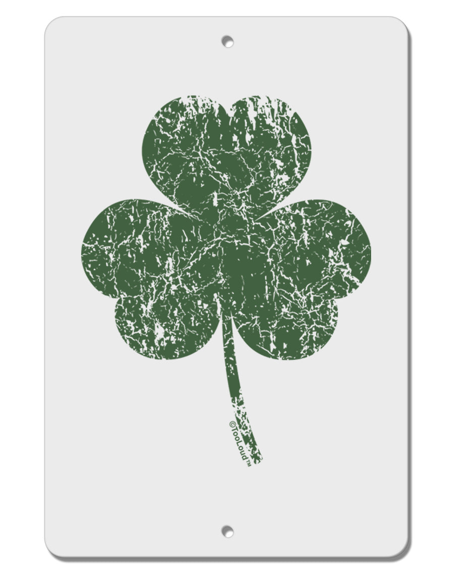 Distressed Traditional Irish Shamrock Aluminum 8 x 12&#x22; Sign-TooLoud-White-Davson Sales