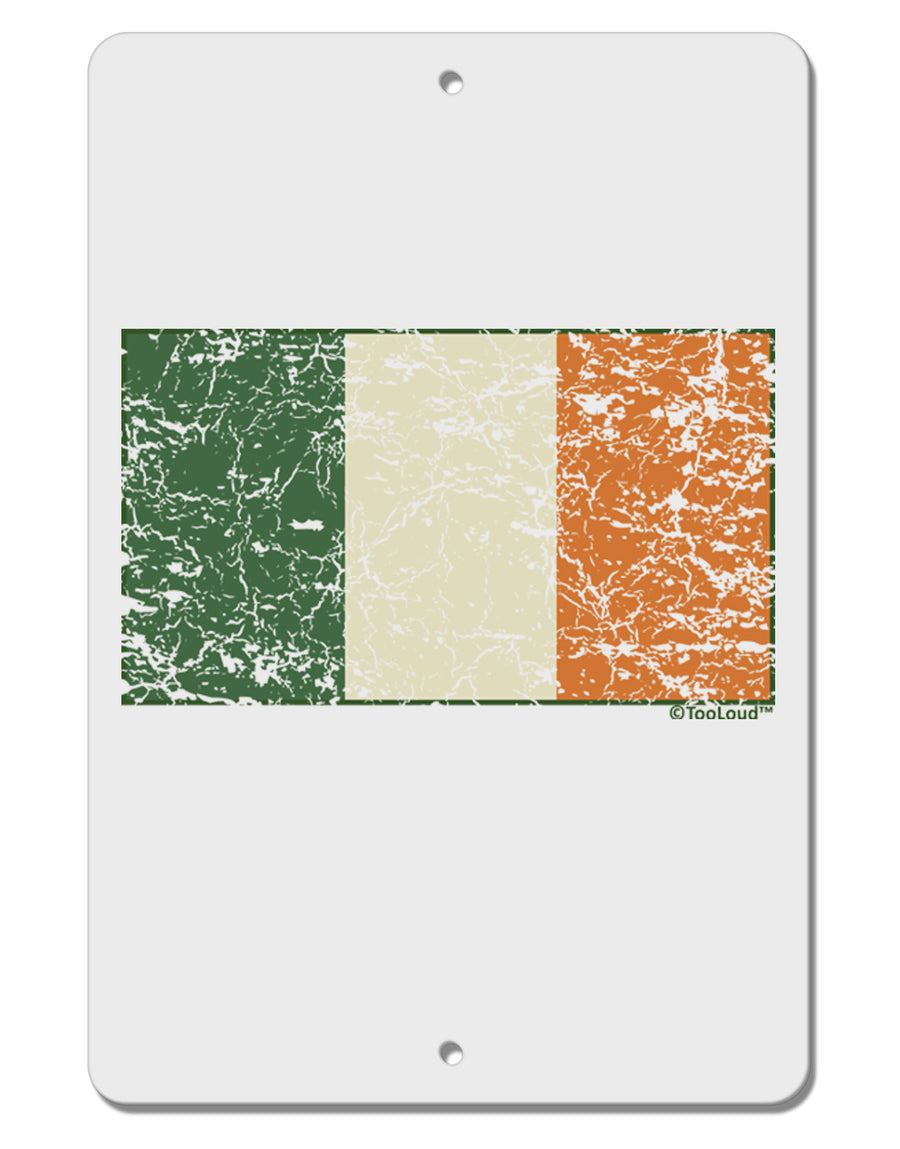 Distressed Irish Flag - Flag of Ireland Aluminum 8 x 12&#x22; Sign-TooLoud-White-Davson Sales