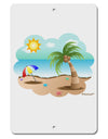 Fun Summer Beach Scene Aluminum 8 x 12&#x22; Sign by TooLoud-TooLoud-White-Davson Sales