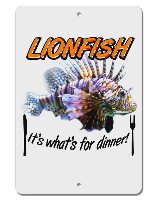 Lionfish - It's What's For Dinner Aluminum 8 x 12&#x22; Sign-TooLoud-White-Davson Sales