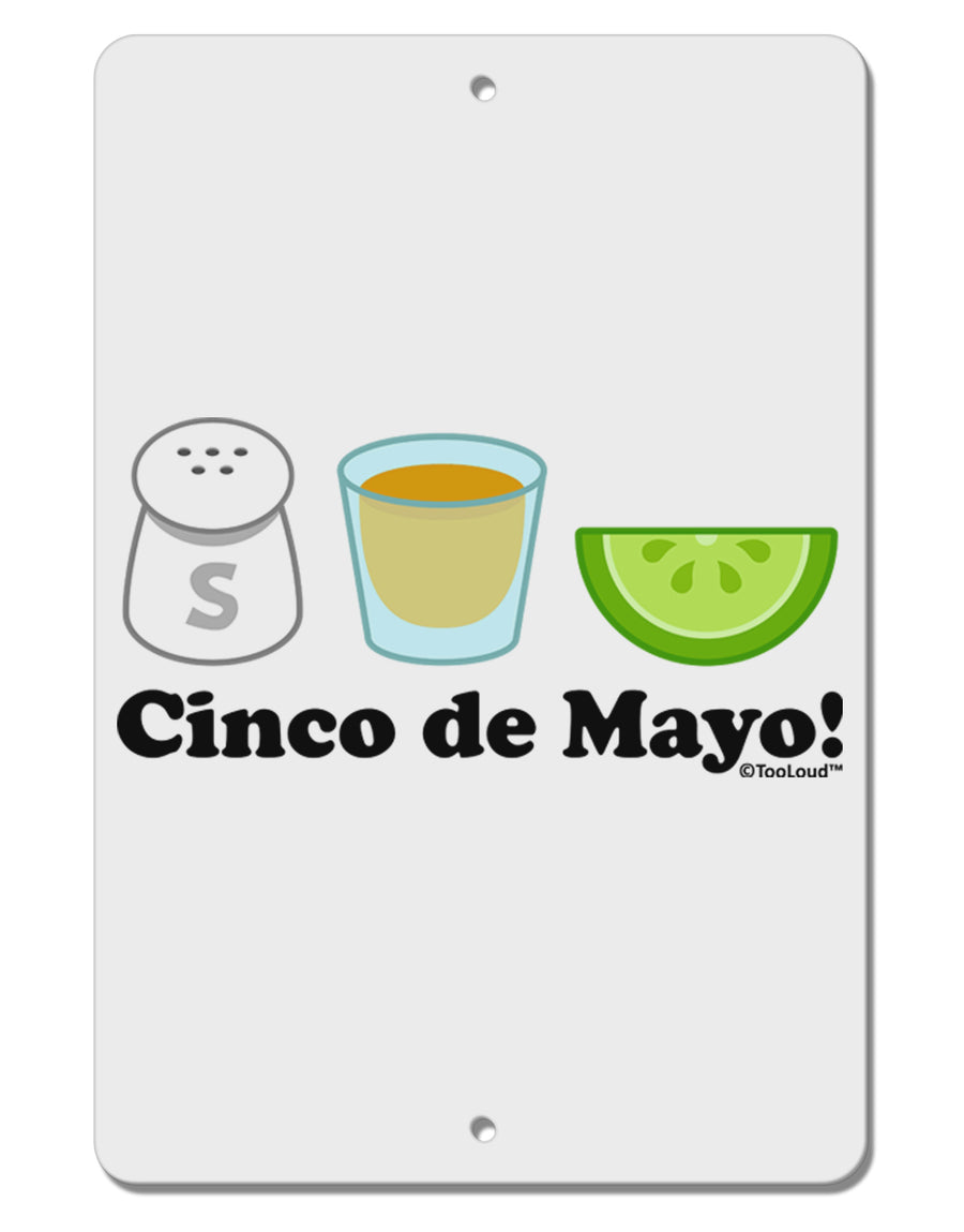 Cinco de Mayo Design - Salt Tequila Lime Aluminum 8 x 12&#x22; Sign by TooLoud-TooLoud-White-Davson Sales