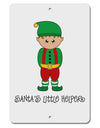 Santa's Little Helper Christmas Elf Boy Aluminum 8 x 12&#x22; Sign-TooLoud-White-Davson Sales