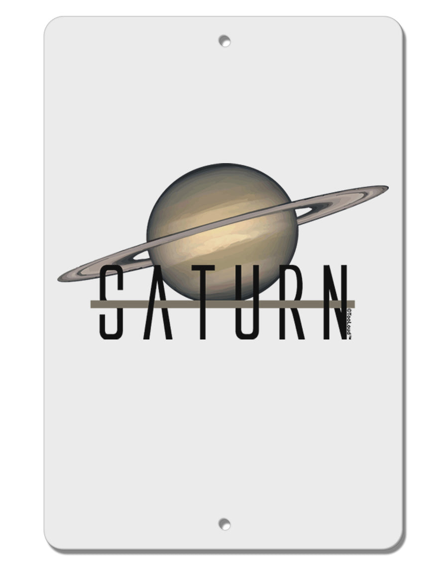 Planet Saturn Text Aluminum 8 x 12&#x22; Sign by TooLoud-TooLoud-White-Davson Sales