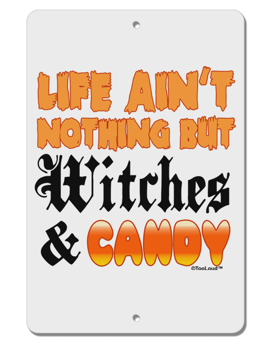 TooLoud Witches and Candy Color Aluminum 8 x 12&#x22; Sign-TooLoud-White-Davson Sales