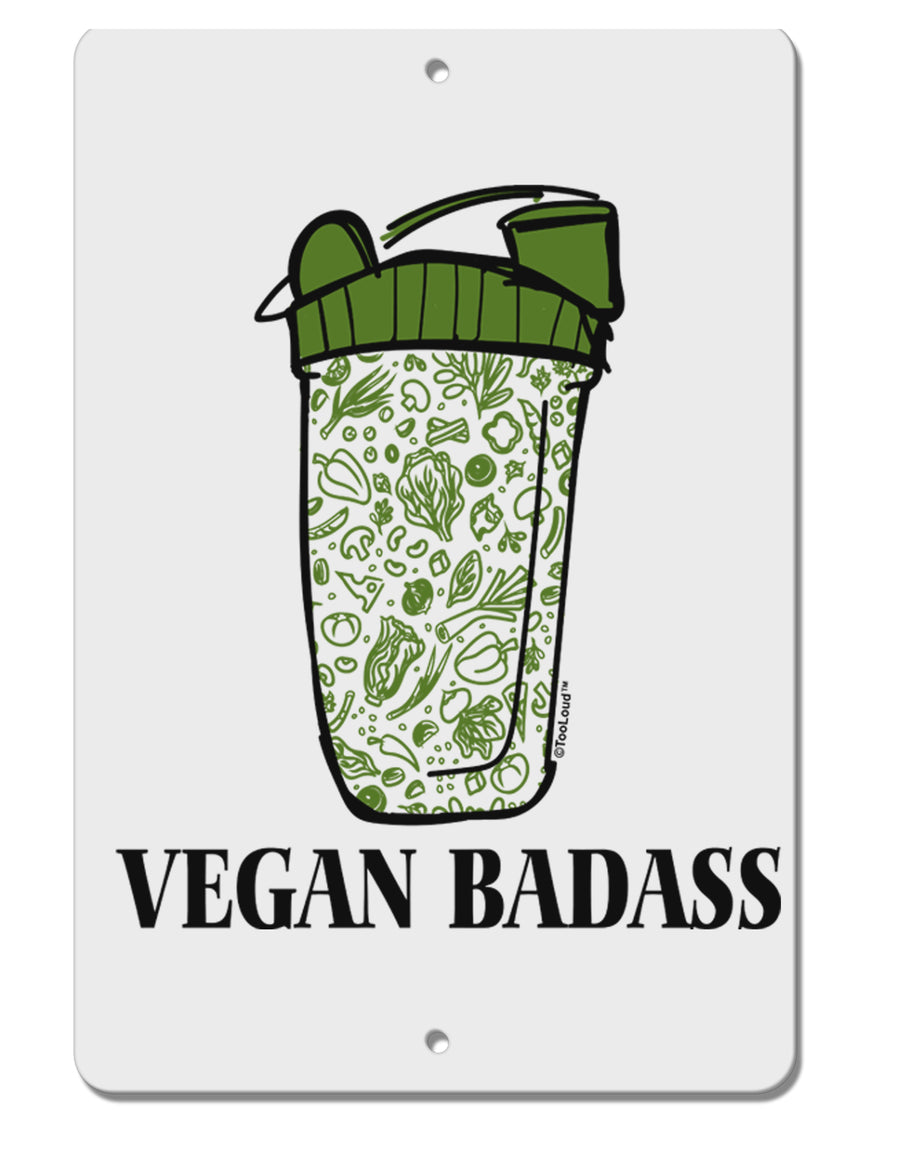 TooLoud Vegan Badass Bottle Print Aluminum 8 x 12 Inch Sign