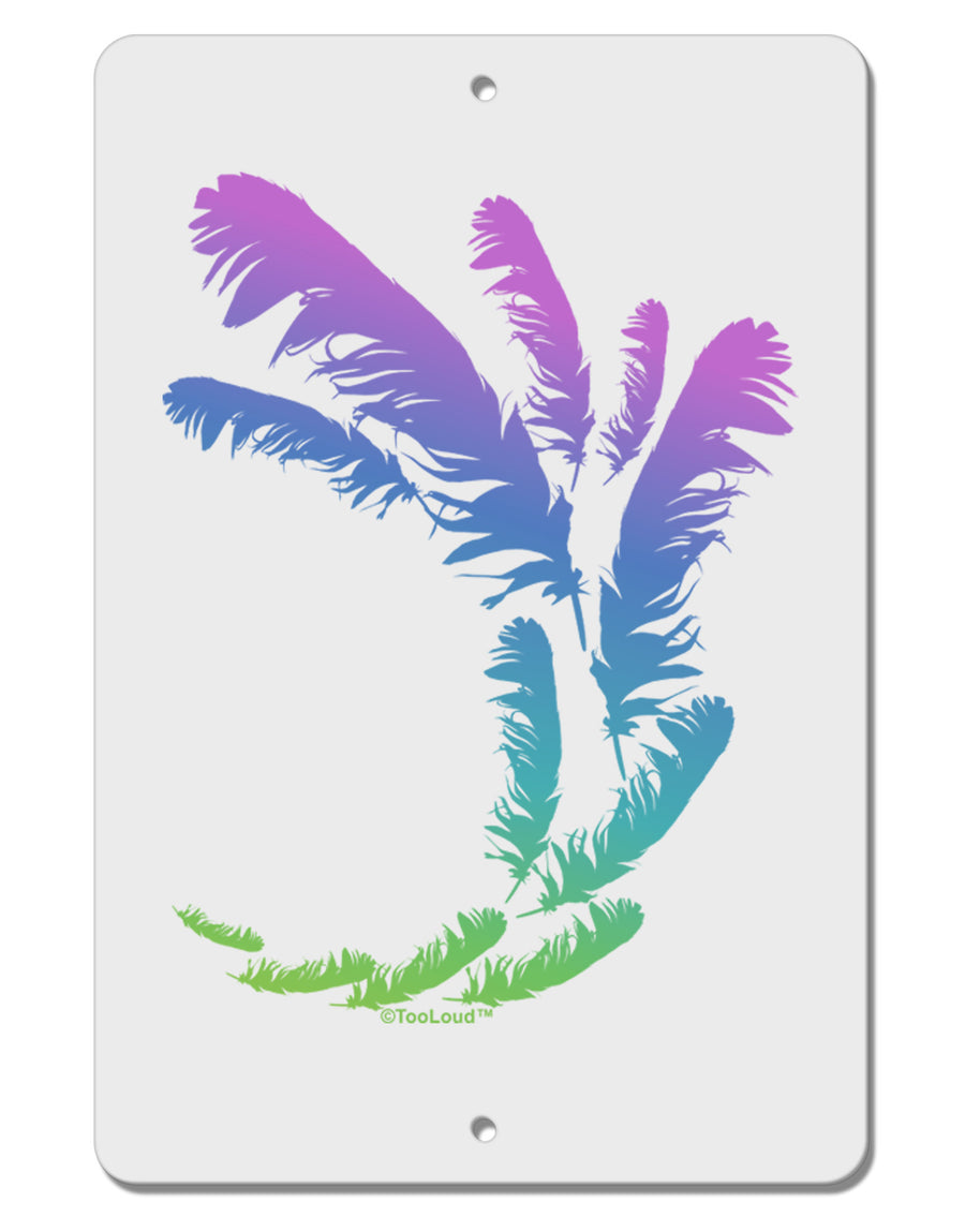 Tropical Feathers Aluminum 8 x 12&#x22; Sign-TooLoud-White-Davson Sales