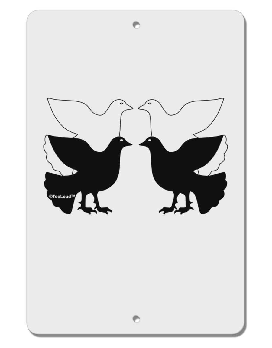 Four Calling Birds Aluminum 8 x 12&#x22; Sign-TooLoud-White-Davson Sales