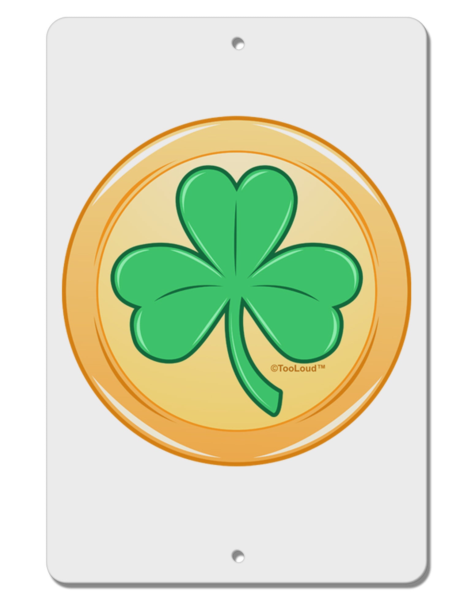Shamrock Button Vector Design Aluminum 8 x 12&#x22; Sign by TooLoud-TooLoud-White-Davson Sales