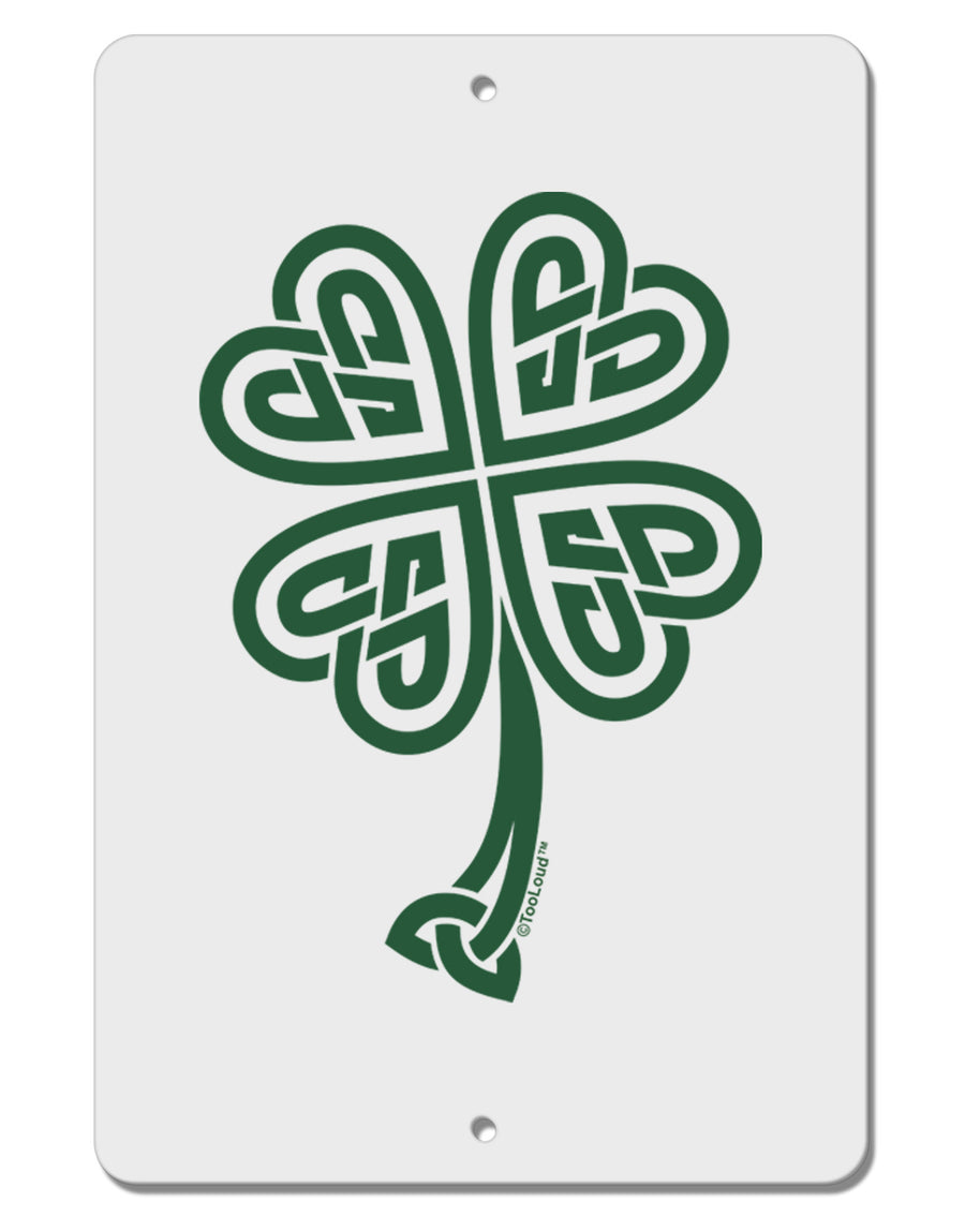 Celtic Knot 4 Leaf Clover St Patricks Aluminum 8 x 12&#x22; Sign-TooLoud-White-Davson Sales