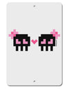 8-Bit Skull Love - Girl and Girl Aluminum 8 x 12&#x22; Sign-TooLoud-White-Davson Sales