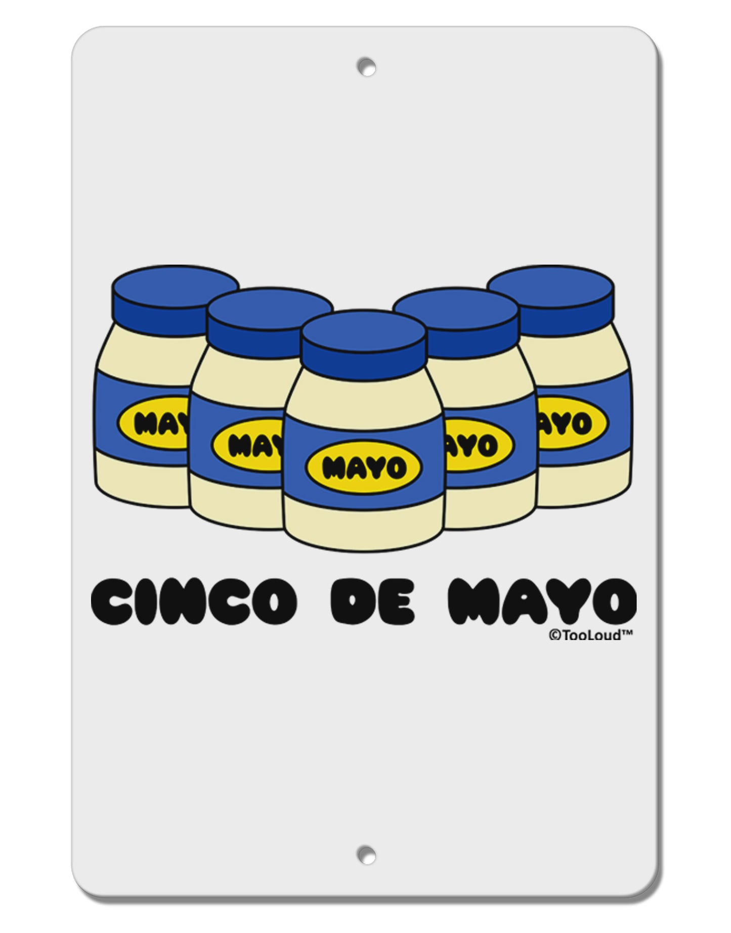 Cinco de Mayo - 5 Mayo Jars Aluminum 8 x 12&#x22; Sign by TooLoud-TooLoud-White-Davson Sales