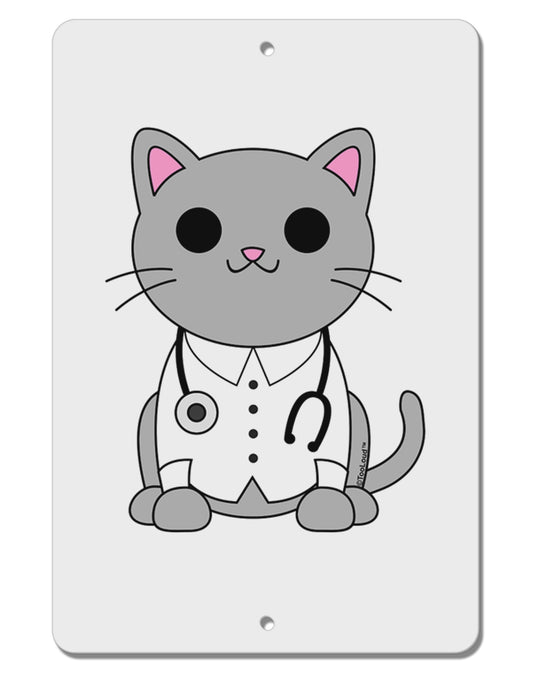 Dr Cat MD - Cute Cat Design Aluminum 8 x 12&#x22; Sign by TooLoud-TooLoud-White-Davson Sales