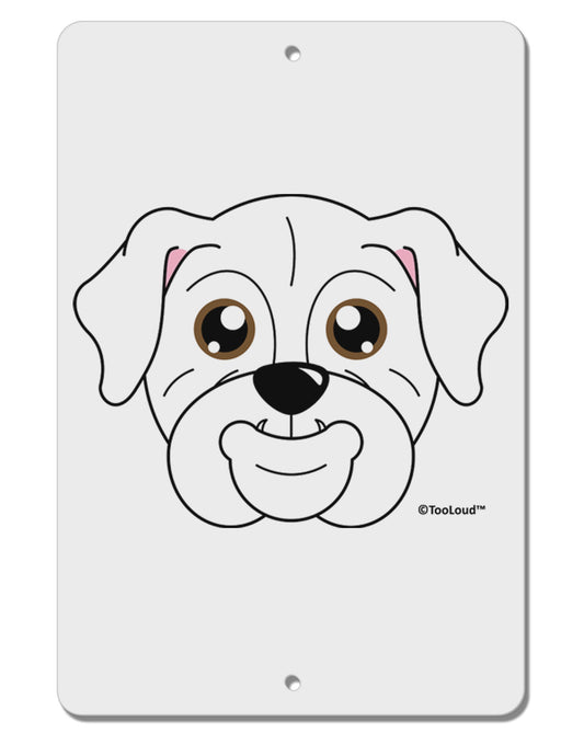 Cute Bulldog - White Aluminum 8 x 12&#x22; Sign by TooLoud-TooLoud-White-Davson Sales