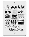 TooLoud Twelve Days of Christmas Text Aluminum 8 x 12&#x22; Sign-TooLoud-White-Davson Sales