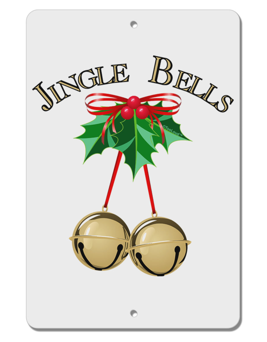 Jingle Bells Aluminum 8 x 12&#x22; Sign by TooLoud-TooLoud-White-Davson Sales